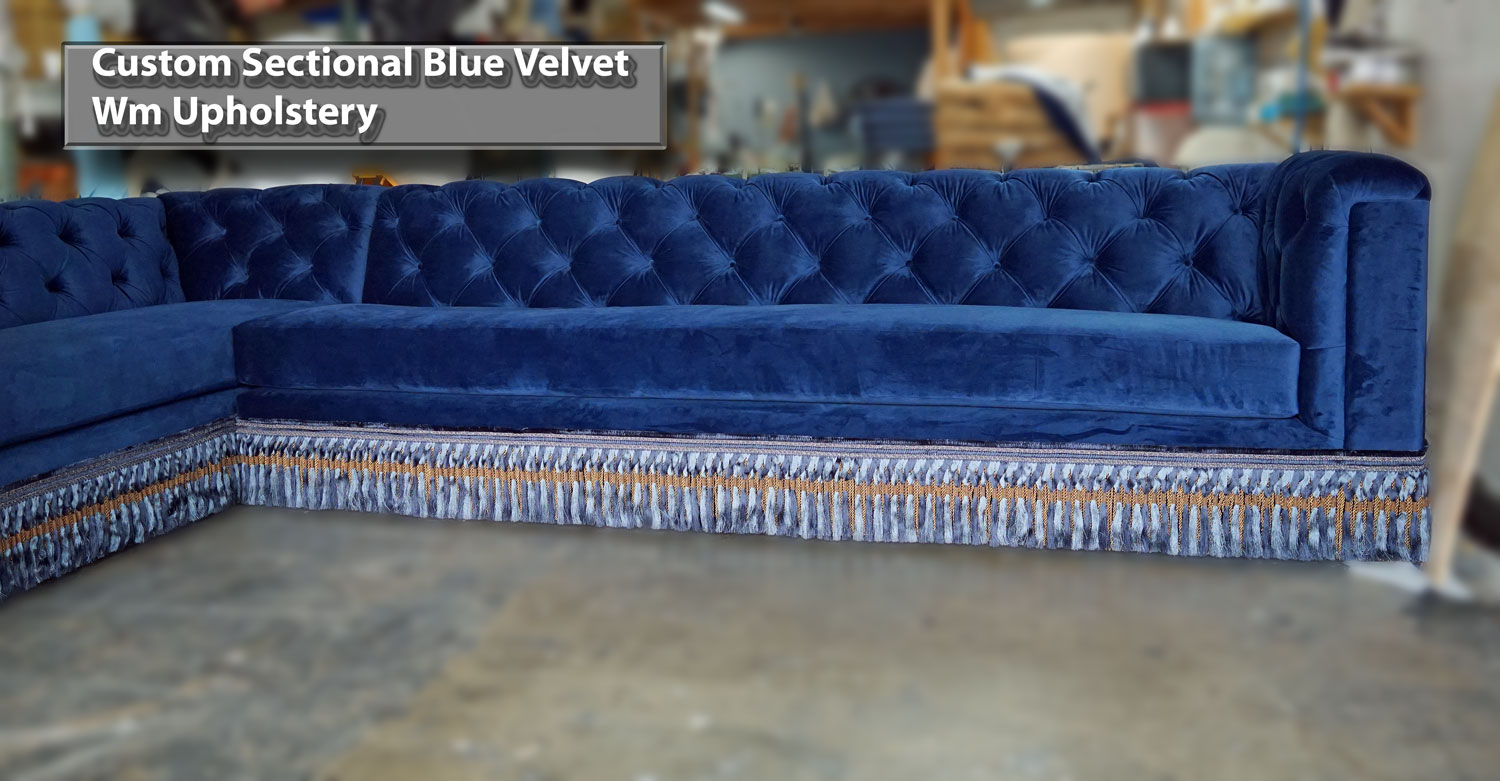 custom velvet sectionals sofa with bullion-custom sofas los angeles