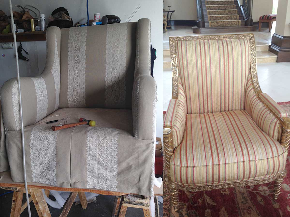 Chair upholstery and reupholstery in Westwood California