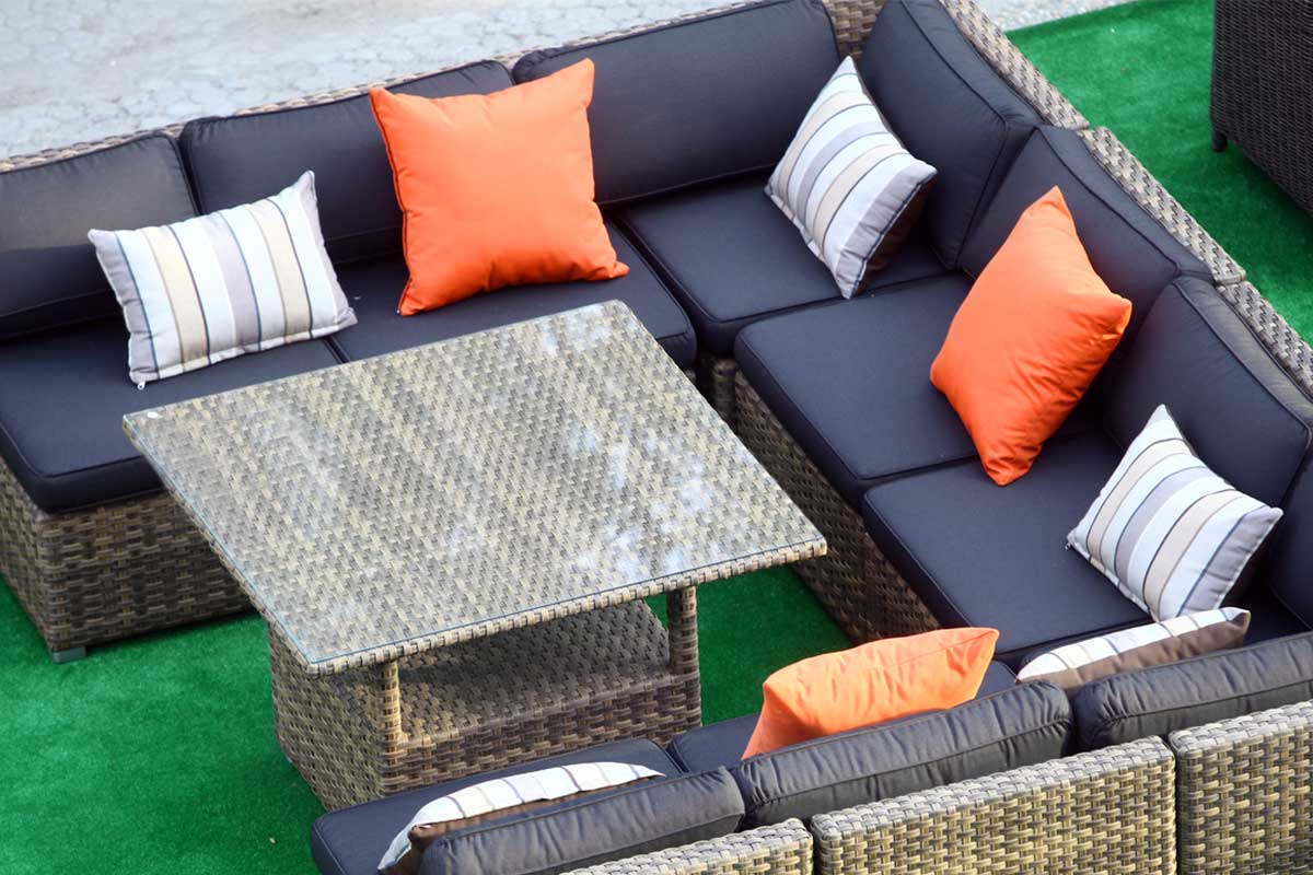 Outdoor sofa upholstery in Bel Air California