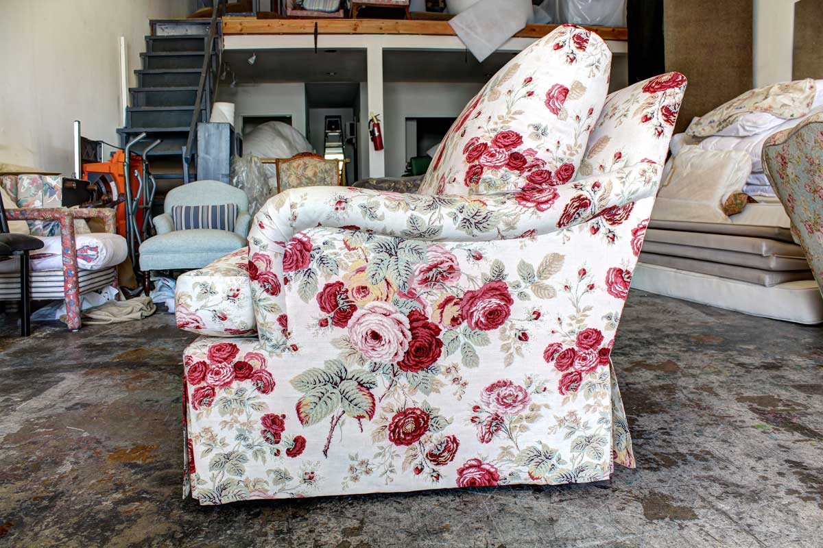 Residential chair reupholstered project in Van Nuys California