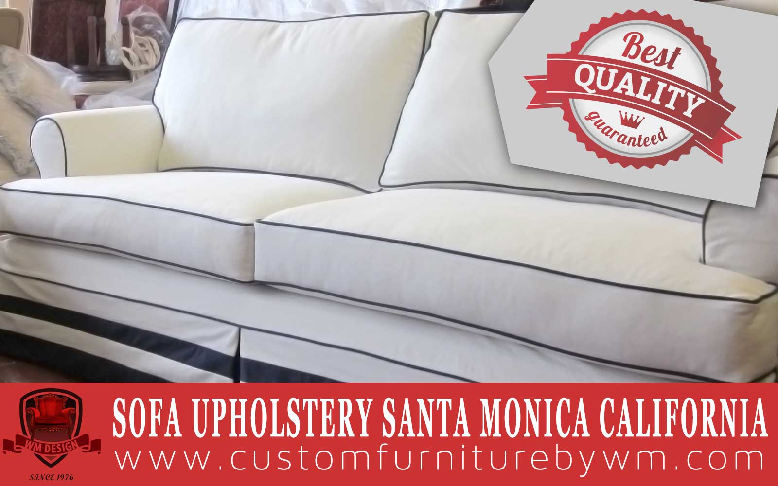 Sofa upholstery in Santa Monica California. Custom made sofas by WM Upholstery